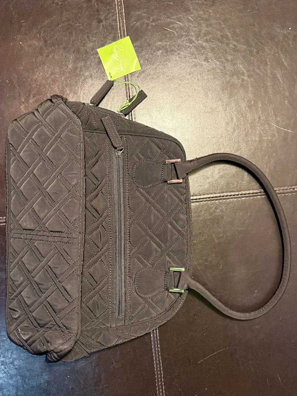 Vera Bradley Black Quilted Messenger Bag